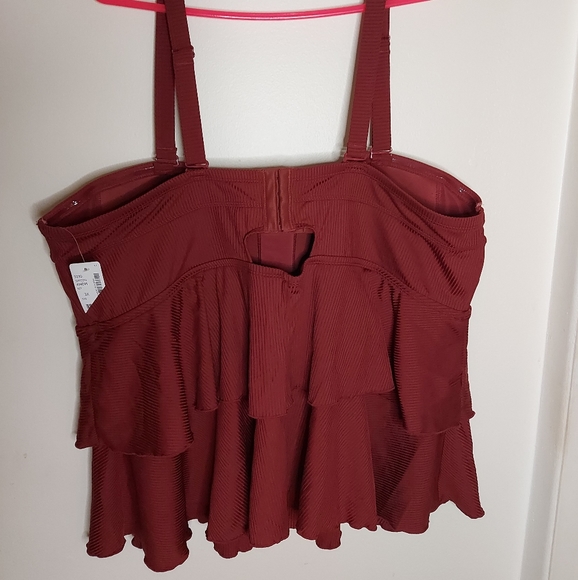 NWT Addition Elle Layered Ribbed Swim Top - Picture 3 of 9